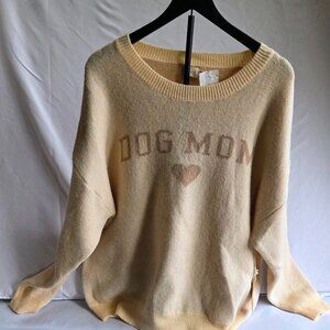 NWT Dreamers by Debut "Dog Mom" Oversized Sweater | Ivory | Size Medium